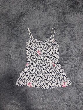 Lilly Pulitzer Women Gardenia Peplum Top Size 0 Ahoy There Anchors Nautical Boat